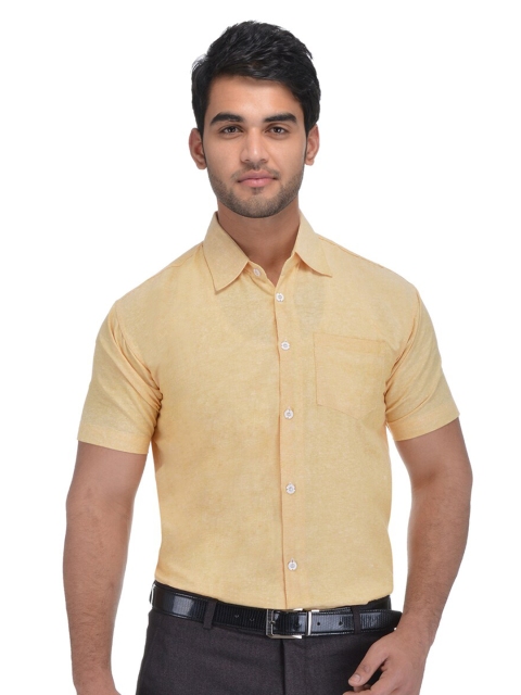 

RIAG Men Beige Solid Formal Shirt