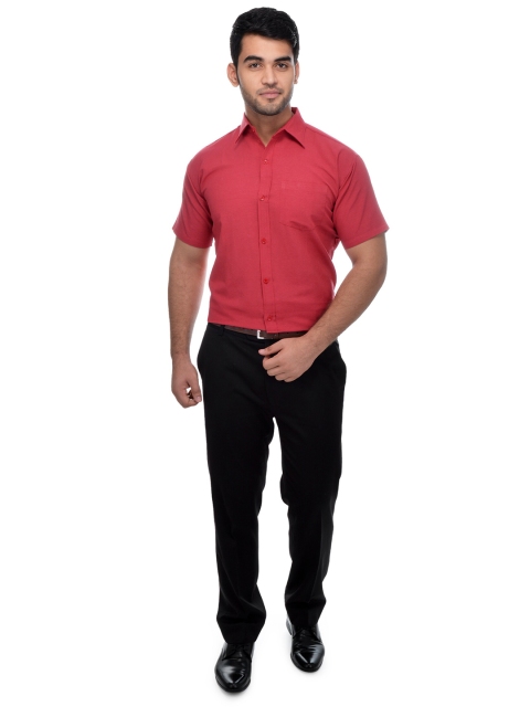 

RIAG Men Red Solid Formal Shirt