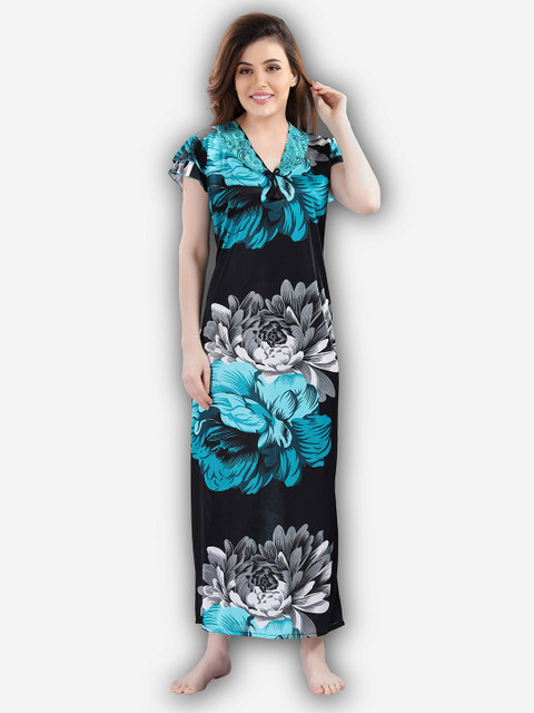 

Romaisa Green Printed Maxi Nightdress