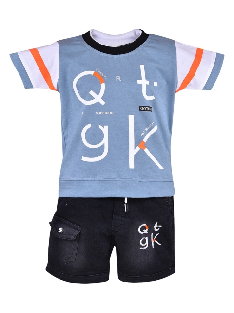 

Wish Karo Boys Grey & Black Printed T-shirt with Shorts