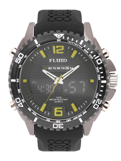 

FLUID Men Black Analogue & Digital Watch FL-1124-YL