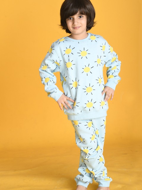 

Anthrilo Boys Blue & Yellow Printed T-shirt with Trousers