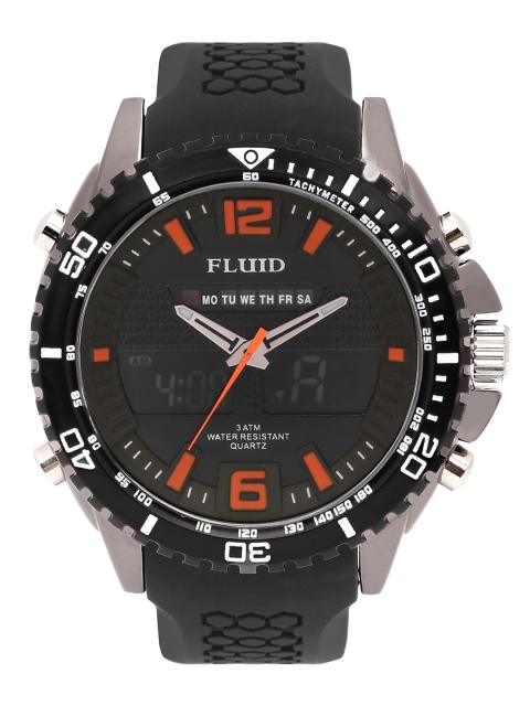 

FLUID Men Black Analogue & Digital Watch FL-1124