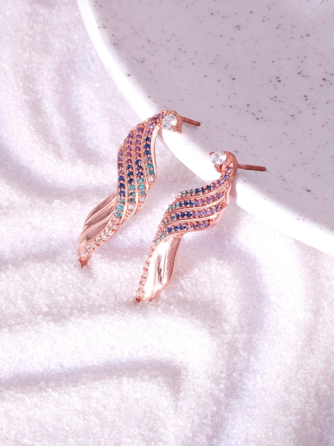 

GIVA Rose Gold Plated Contemporary Drop Earrings