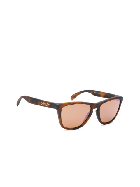 

OAKLEY Men Polarised Rectangle Sunglasses 0OO90139013C555, Brown