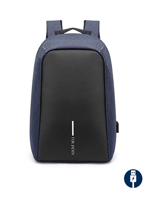 

Goatter Adults Blue & Black Anti Theft Backpack with USB Charging Port