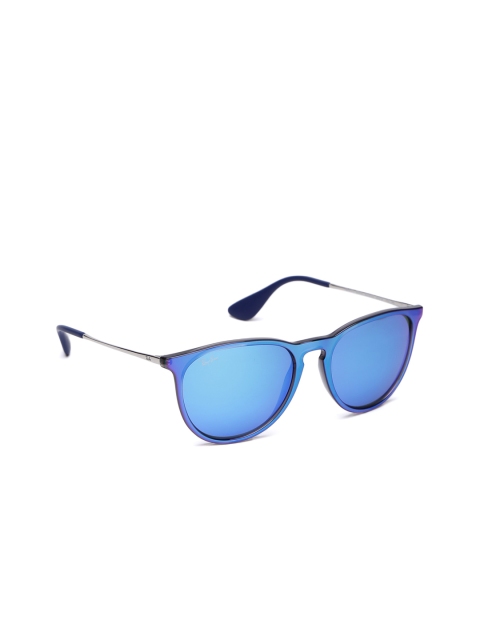 

Ray-Ban Unisex Mirrored Oval Sunglasses 0RB417163185554, Blue