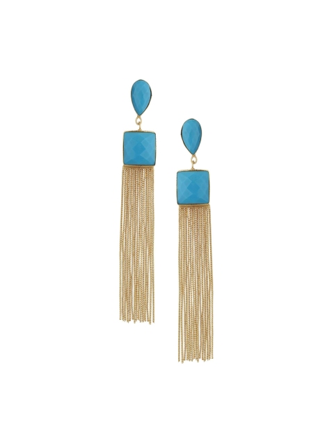 

Runjhun Women's Turquoise Blue Contemporary Drop Earrings