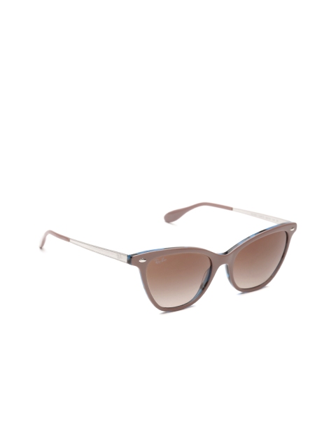 

Ray-Ban Women Cateye Sunglasses 0RB436012351354, Brown