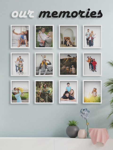 

RANDOM Set of 12 3D Our Memories Collage Photo Frames, White