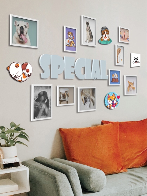 

RANDOM White Set of 10 Special 3D Collage Wooden Photo Frames