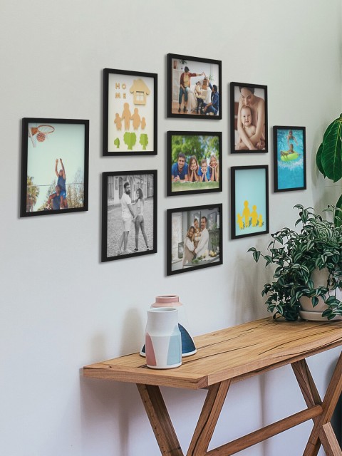

RANDOM Set of 9 3D Collage Photo Frames, Black