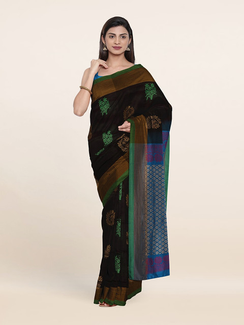 

Pothys Black & Blue Woven Design Zari Pure Silk Saree