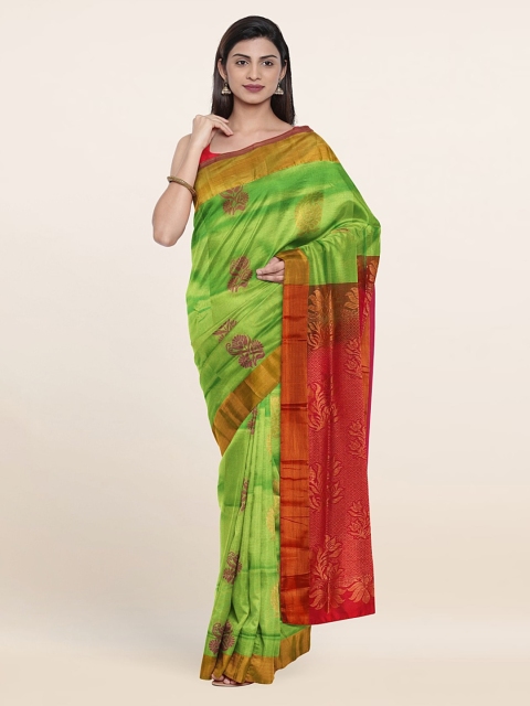 

Pothys Green & Red Woven Design Zari Pure Silk Saree