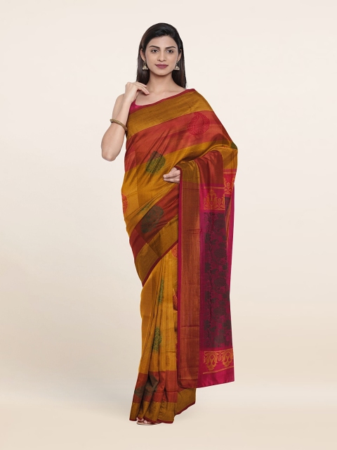 

Pothys Mustard & Green Woven Design Zari Pure Silk Saree