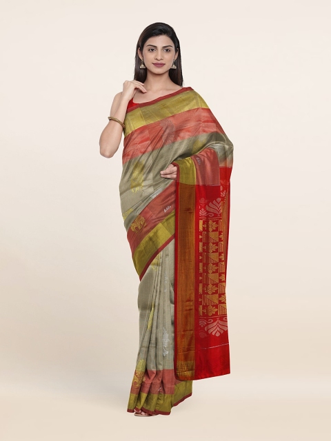 

Pothys Grey & Maroon Woven Design Zari Pure Silk Saree