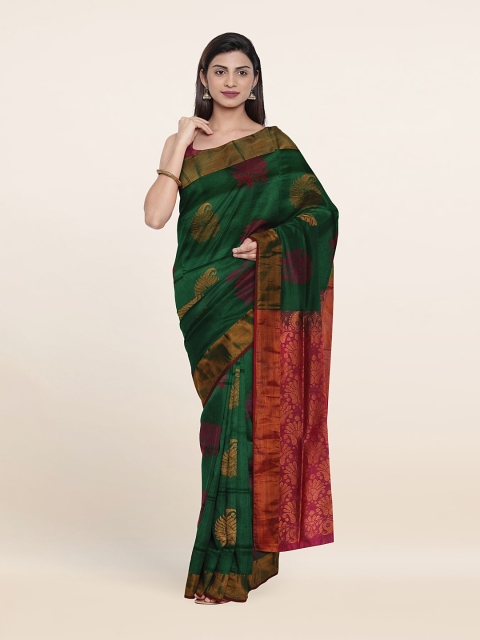 

Pothys Green & Pink Woven Design Zari Pure Silk Saree