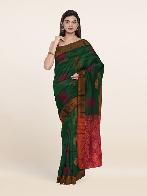 

Pothys Green & Red Woven Design Zari Pure Silk Saree