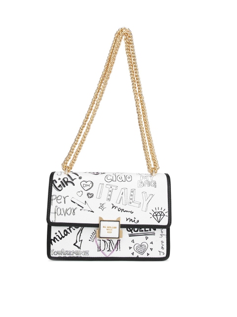 

Da Milano White Textured Leather Structured Shoulder Bag