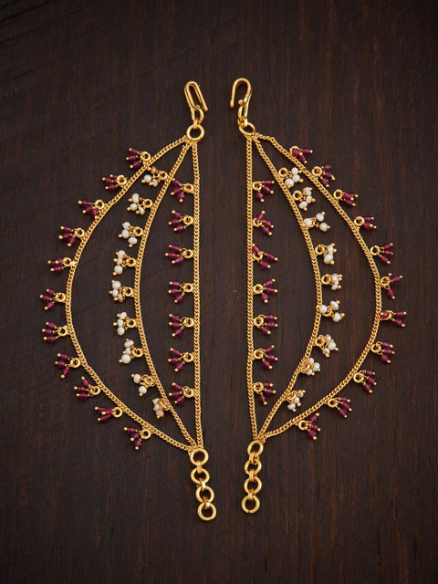 

Kushal's Fashion Jewellery Gold-Plated & Red 92.5 Pure Silver Matil, Green