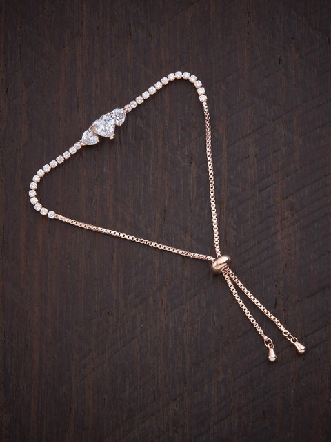 

Kushal's Fashion Jewellery Women Rose Gold & White Cubic Zirconia Rose Gold-Plated Wraparound Bracelet