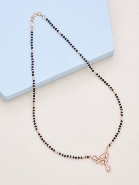 

Kushal's Fashion Jewellery Gold-Plated & White Mangalsutra