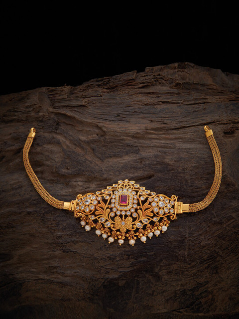 

Kushal's Fashion Jewellery Women Gold-Toned & White Silver Temple Armlet Bracelet