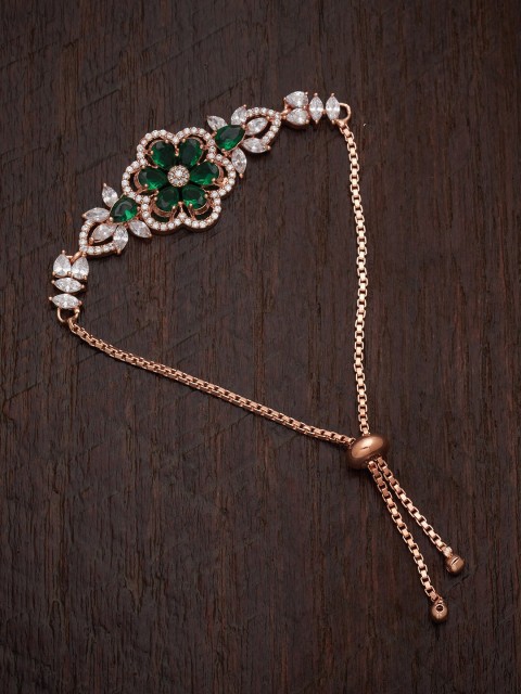 

Kushal's Fashion Jewellery Women Rose Gold & White Cubic Zirconia Rose Gold-Plated Wraparound Bracelet