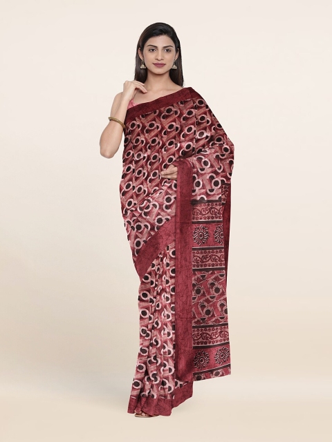 

Pothys Mauve & Black Printed Saree