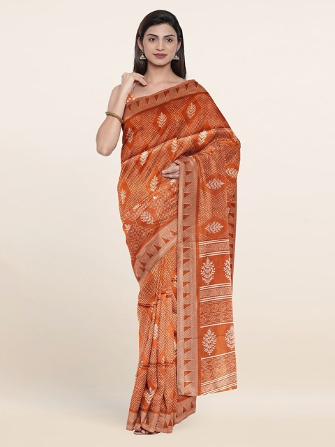 

Pothys Brown & White Printed Saree