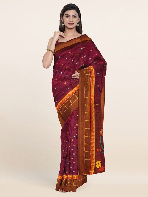

Pothys Purple & Yellow Floral Saree