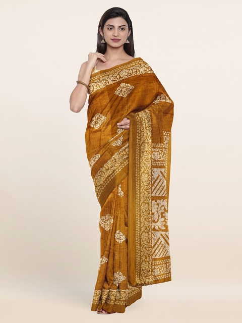 

Pothys Mustard & White Ethnic Motifs Saree