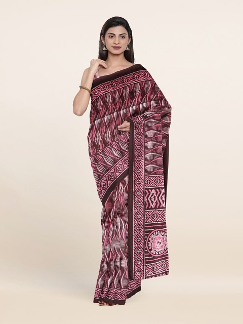 

Pothys Purple & White Printed Saree