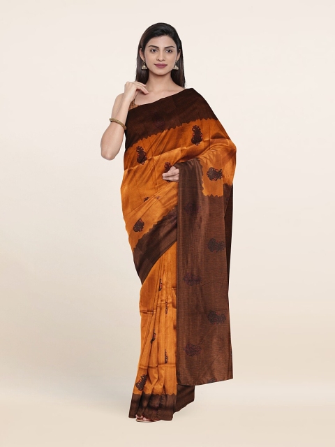 

Pothys Brown & Rust Ethnic Motifs Printed Saree