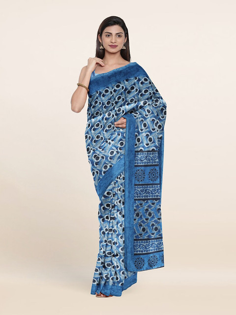 

Pothys Blue & White Printed Saree
