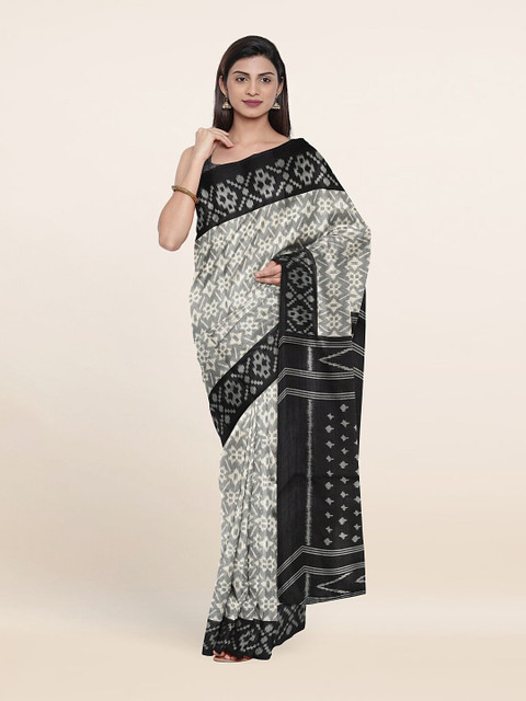 

Pothys Grey & Black Printed Saree