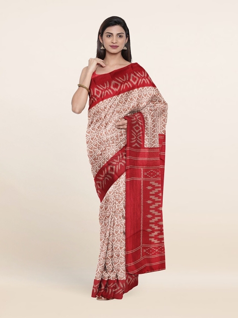 

Pothys Mauve & Red Printed Saree