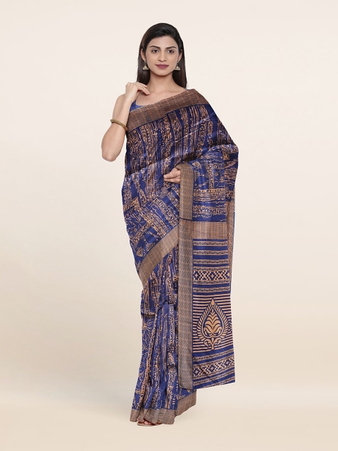 

Pothys Blue & Beige Printed Saree