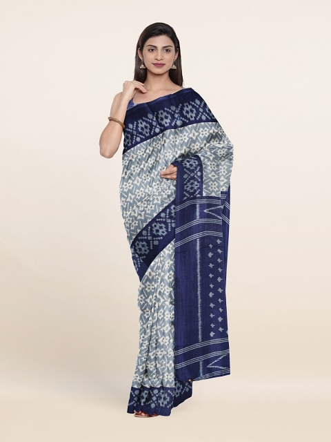 

Pothys Blue & White Printed Saree