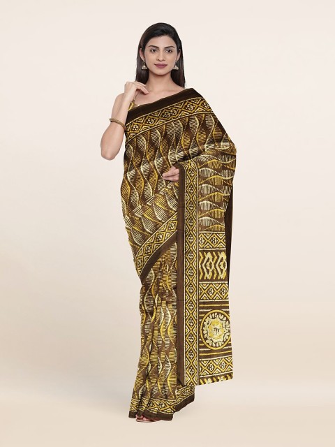 

Pothys Green & Yellow Printed Saree