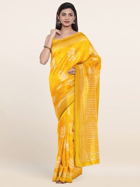 

Pothys Yellow & White Floral Saree