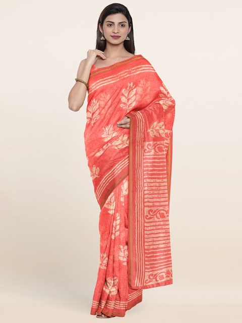 

Pothys Pink & White Floral Saree