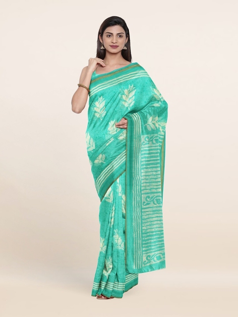 

Pothys Green & White Floral Saree