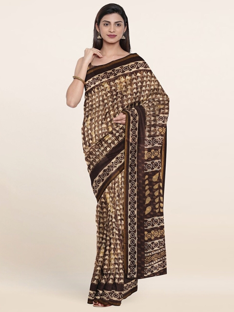 

Pothys Brown & Cream-Coloured Printed Cotton Saree