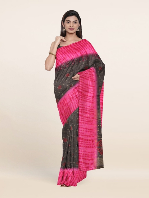 

Pothys Black & Pink Ethnic Motifs Printed Cotton Saree