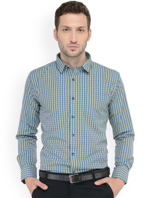 

L.A. SEVEN Men Blue Semi Slim Fit Checked Formal Shirt