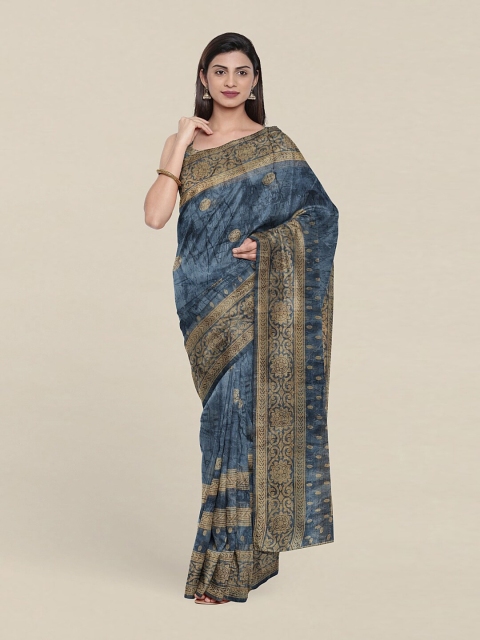 

Pothys Grey & Brown Floral Saree