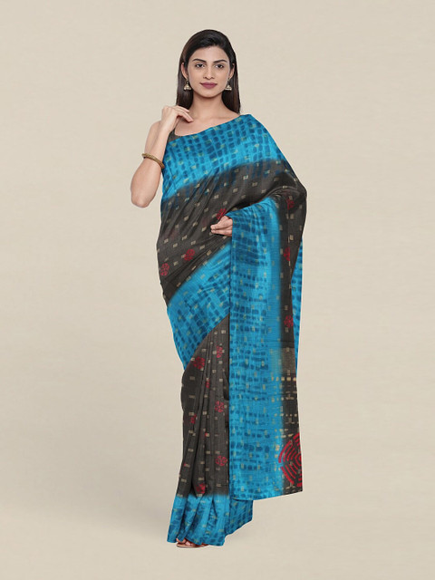 

Pothys Grey & Blue Printed Saree