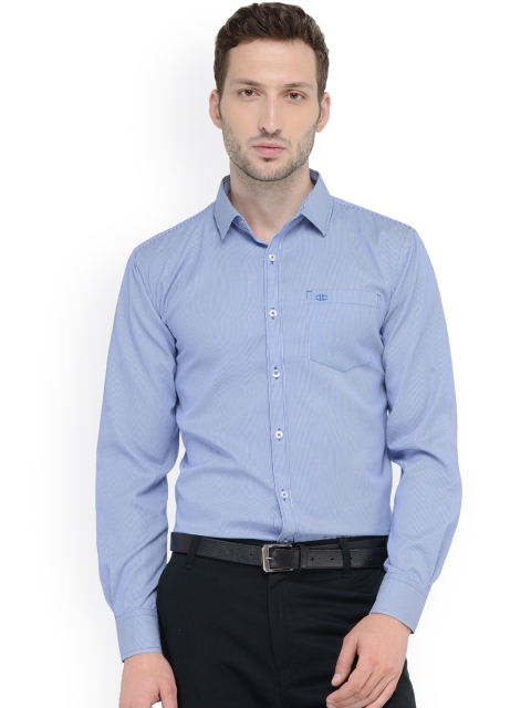 

L.A. SEVEN Men Blue Semi Slim Fit Striped Formal Shirt