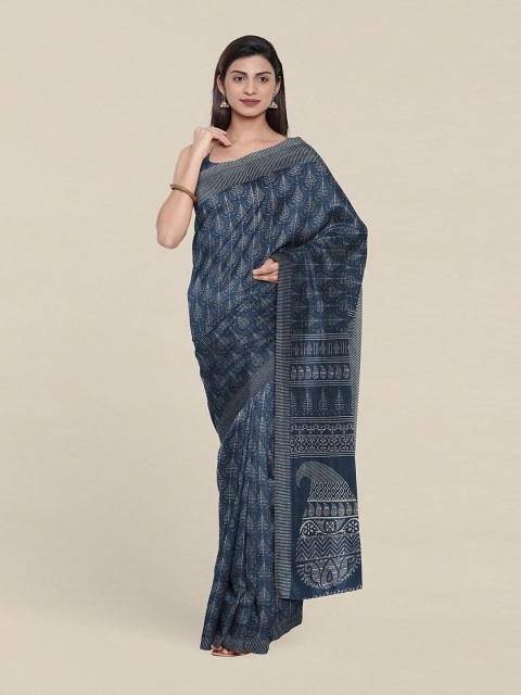 

Pothys Blue & White Floral Saree